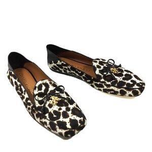 Tory Burch Leopard Print Calf Hair Loafer Flats Women's Size 7.5 M